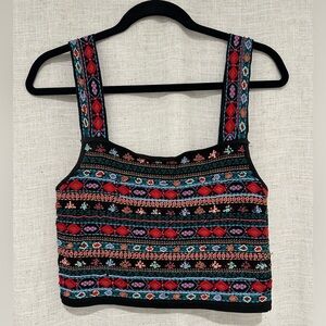 Zara Knit Beaded Crop Top, Intricate and Gorgeous!